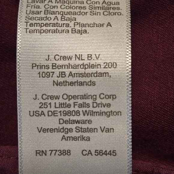 J Crew High Rise Girlfriend Chino Burgundy Straight Leg Pants 4 pkt Women's 10 - Picture 8 of 15